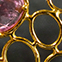 Line V pendant, multi colored tourmalines, 18K gold vermeil